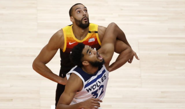  戈贝尔盖帽盛宴森林狼力克爵士